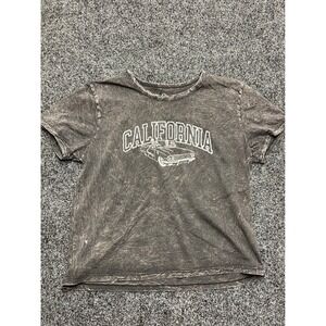Organic Generation California Graphic T-Shirt Acid Wash Skeleton Desert Grey XL